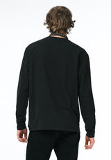 Kade Men's Long Sleeve Relaxed Pocket Top color BLACK