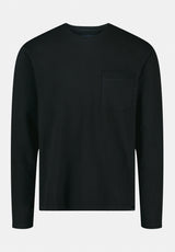 Kade Men's Long Sleeve Relaxed Pocket Top color BLACK
