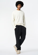 Kaya Men's Relaxed Crewneck Sweatshirt color MILK