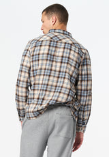 Simbio Men's Long-Sleeve Plaid Shirt color WOODSMOKE