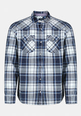 Sierra Men's Long-Sleeve Plaid Shirt color MIDNIGHT BLUE