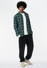 Sago Men’s Long-Sleeve Plaid Shirt color DEEP TEAL