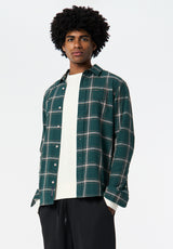 Sago Men’s Long-Sleeve Plaid Shirt color DEEP TEAL