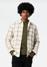 Sago Men’s Long-Sleeve Plaid Shirt color BUTTERCREAM