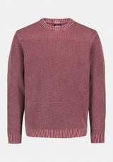 Washy Men's Textured Knit Crewneck Sweater color MAROON BANNER