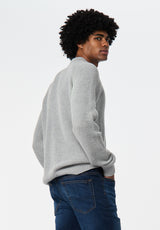 Warren Men's Long-Sleeve Relaxed Sweater Polo color HEATHER GREY