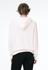 Wilbur Men's Knit Hoodie with Kangaroo Pocket color MILK