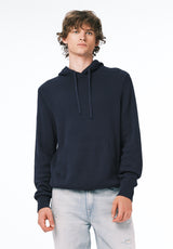 Wilbur Men's Knit Hoodie with Kangaroo Pocket color WHALE