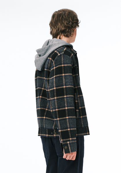 Jude Men's Boxy Plaid Jacket color CHARCOAL