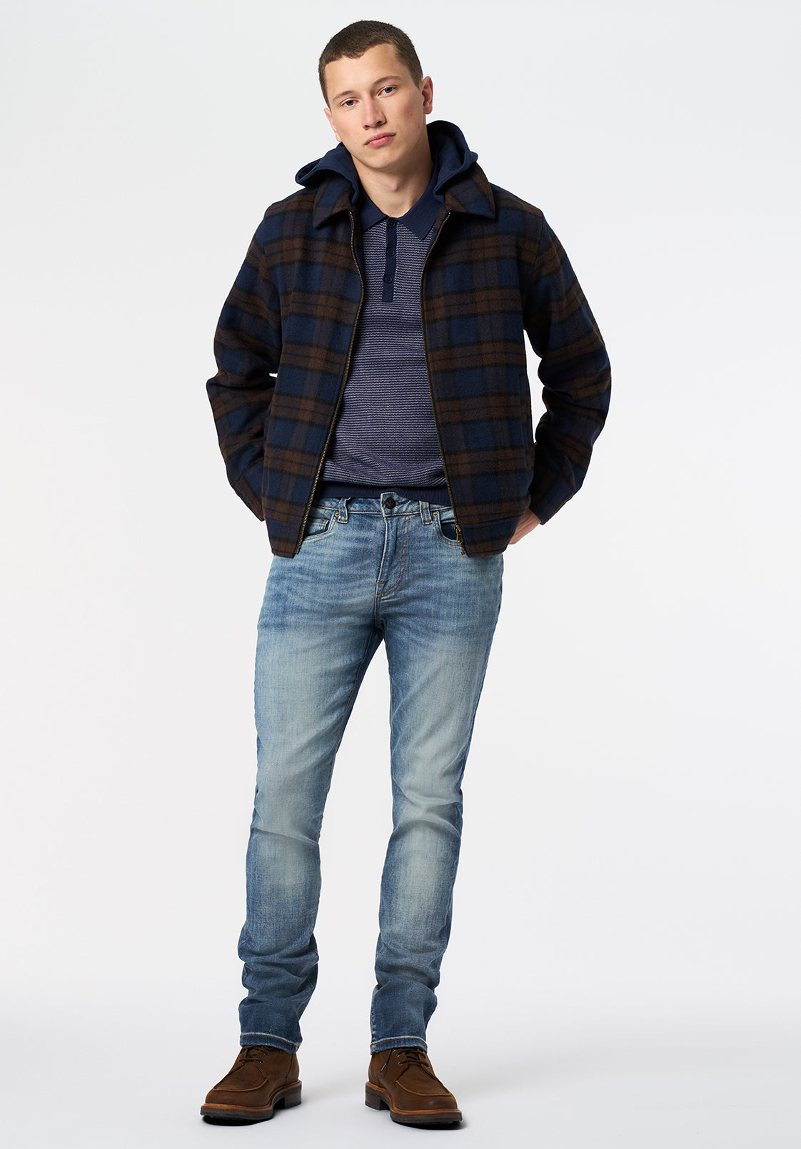 Jude Men's Hooded Plaid Zip Jacket, Dune – Buffalo Jeans CA