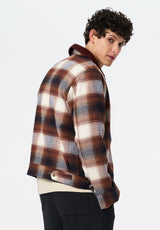 Julio Men's Boxy Plaid Jacket color TAN