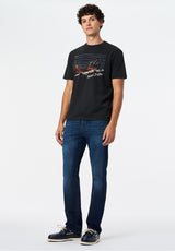 Trystan Men's Graphic T-Shirt with Plains Drifter Print color BLACK