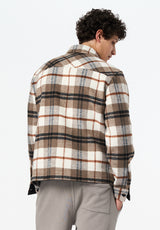 Jace Men's Plaid Shacket color MILK