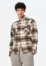 Jace Men's Plaid Shacket color MILK