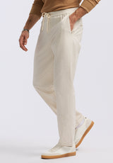 Buffalo David Bitton Pilsen Men's Linen-Blend Straight-Leg Pull-On Pants color MILK