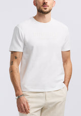 Buffalo David Bitton Tomba Men's Graphic T-Shirt with Raised Logo Print color WHITE