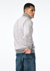 Wello Men's Quarter-Zip Ribbed Knit Sweater color CHARLIE