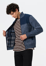 Wando Men's Relaxed Full-Zip Knit Jacket color WHALE