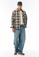 Samuel Chemise à Carreaux pour Homme à Manches Longues, Charbon - BM24753