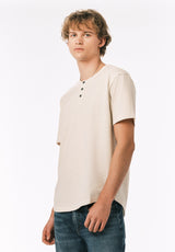 Buffalo David Bitton Kehlani Men’s Striped Short Sleeve Henley COLOR Milk