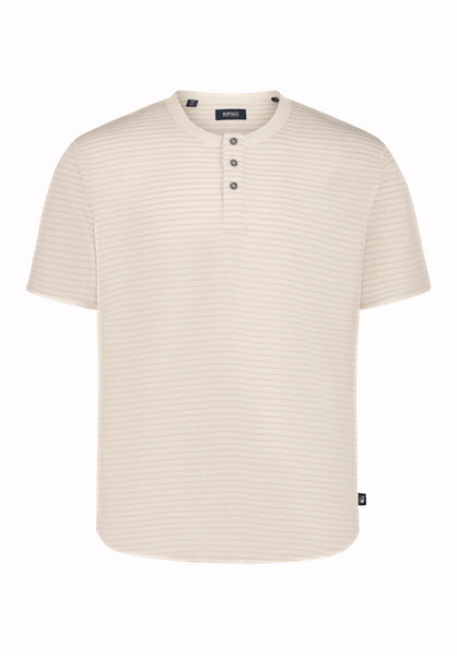 Buffalo David Bitton Kehlani Men’s Striped Short Sleeve Henley COLOR Milk