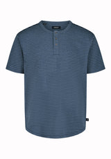 Buffalo David Bitton Kehlani Men’s Striped Short Sleeve Henley COLOR Vintage Indigo