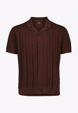 Wasko Chemise Pull Boutonnée à Manches Courtes pour Homme, Chocolat - BM24766