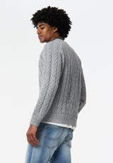 Walder Men's Relaxed Cable Knit Sweater color CHARLIE