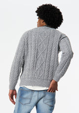 Walder Men's Relaxed Cable Knit Sweater color CHARLIE