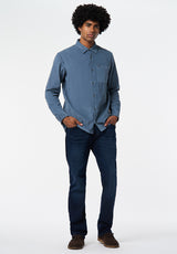 Sinclair Men’s Long-Sleeve Corduroy Shirt with Chest Pocket color MIRAGE