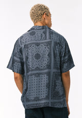 Buffalo David Bitton Sandro Men’s Printed Short Sleeve Camp Shirt COLOR Mirage