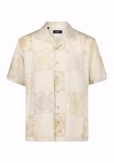 Buffalo David Bitton Sandro Men’s Printed Short Sleeve Camp Shirt COLOR Boulder