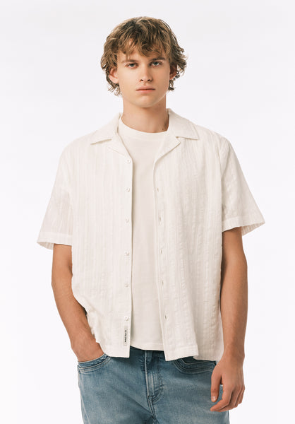 Buffalo David Bitton Soriel Men’s Short Sleeve Shirt COLOR Milk