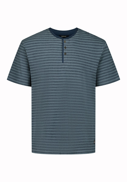 Buffalo David Bitton Kandido Men’s Striped Short Sleeve Henley COLOR Mirage