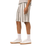 Haladir Men’s Striped Casual Shorts, Milk - BM24812