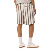 Haladir Men’s Striped Casual Shorts, Milk - BM24812