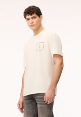 Buffalo David Bitton Tebrew Men's Graphic Short Sleeve Tee, Milk