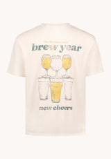 Buffalo David Bitton Tebrew Men's Graphic Short Sleeve Tee, Milk