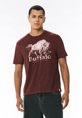 Turbaco Men’s Buffalo Print Graphic T-Shirt, Decadent Chocolate - BM24822