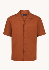 Buffalo David Bitton Sonix Men's Short Sleeve Camp Collar Shirt, Coconut Shell