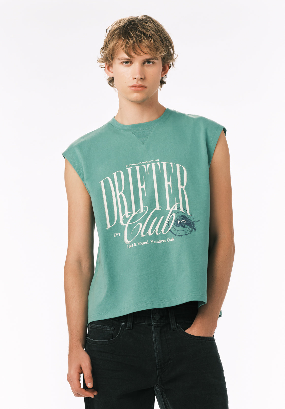 T-shirt Manches Longues Henley Pour Homme Buffalo David Bitton - Rayé 'Mapped' - Taille M - 100% Coton - Neuf Avec étiquettes