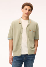 Buffalo David Bitton Wilra Men's Textured Short Sleeve Sweater Shirt, Sage Green