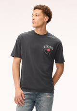 Buffalo David Bitton Tiver Men's Vintage Buffalo Graphic Tee, Black