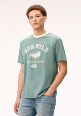 Buffalo David Bitton Tareo Men's Run Wild Graphic Tee, North Atlantic