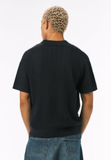 Buffalo David Bitton Wotex Men’s Short Sleeve Sweater Polo COLOR Midnight Blue