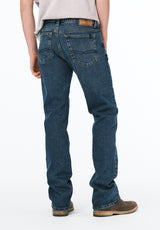 Slim Bootcut King Men's Jeans, Creased and Sanded Indigo - BM26033