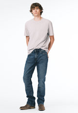 Slim Bootcut King Men's Jeans, Creased and Sanded Indigo - BM26033
