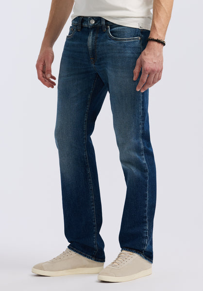 Buffalo David Bitton Relaxed Straight Driven Men's Jeans color Indigo Sanded