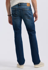 Buffalo David Bitton Relaxed Straight Driven Men's Jeans color Indigo Sanded