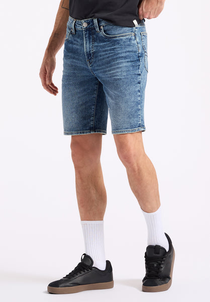 Buffalo David Bitton Relaxed Straight Dean Men's Freedom Flex Shorts color INDIGO